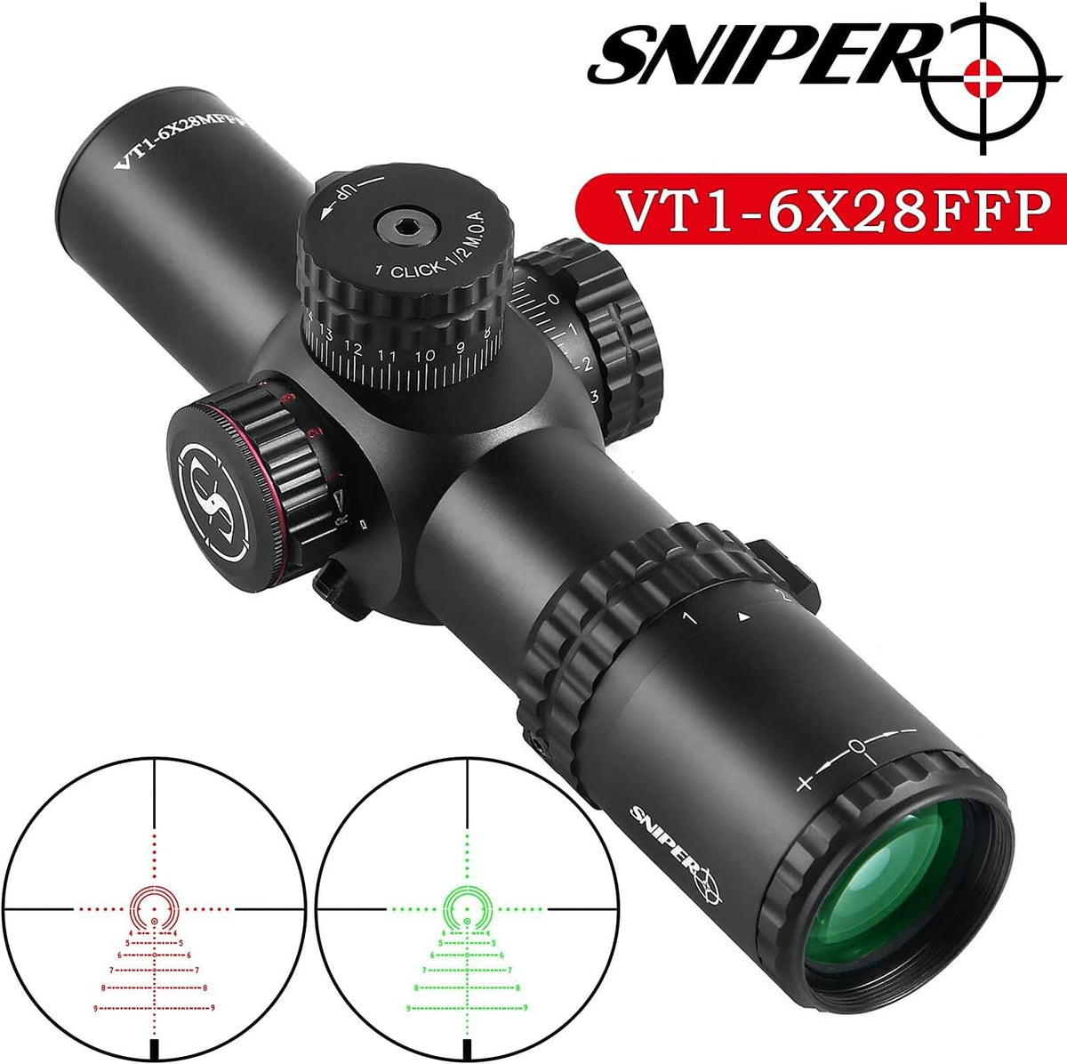1-6X28 FFP 35mm Tube Red/Green Illuminated Reticle Scope P638596
