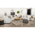 White 3-piece Fabric Upholstered Living Room Set Q5107