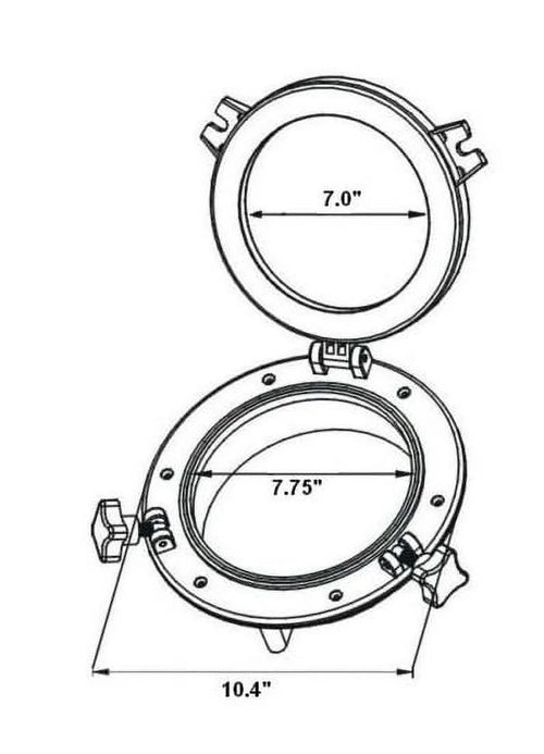 10" Round Porthole with Glass Window M4587