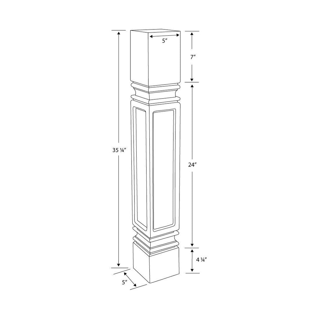 Unfinished Solid Hard Maple Kitchen Island Leg X887