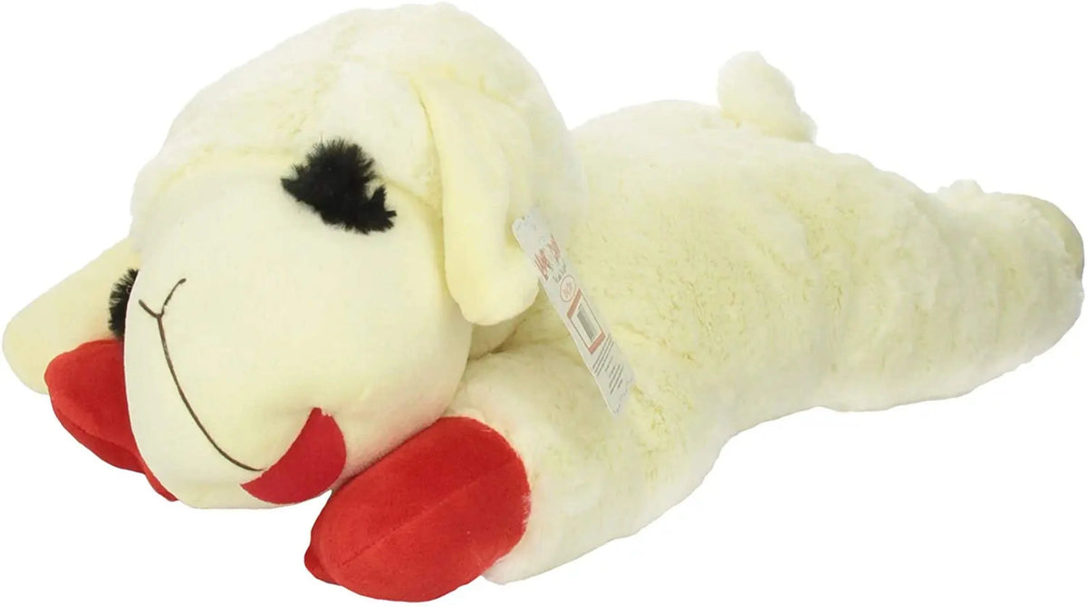 Jumbo White Plush Dog Toy with Squeaker, 24 inches I8348