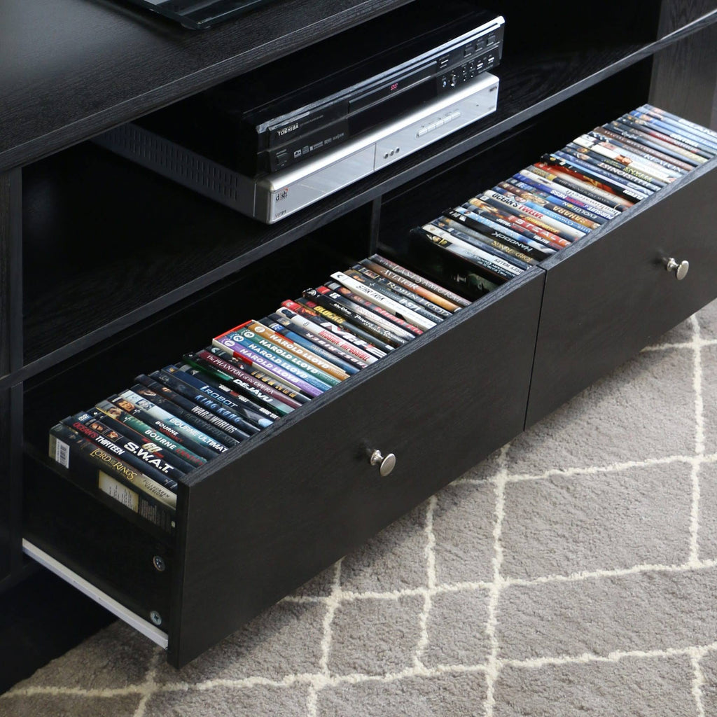 Black Wood TV Console with Storage N885195