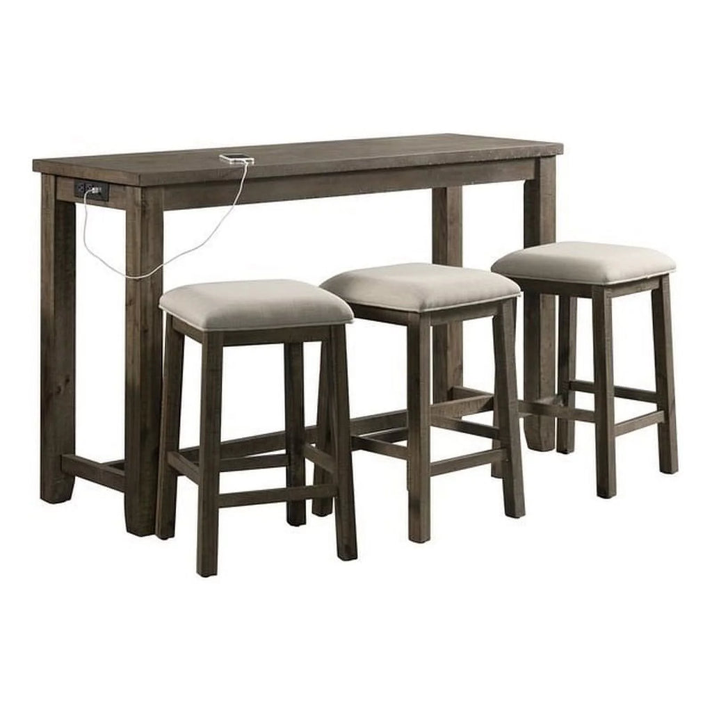 Wood Gray Bar Table Set T930