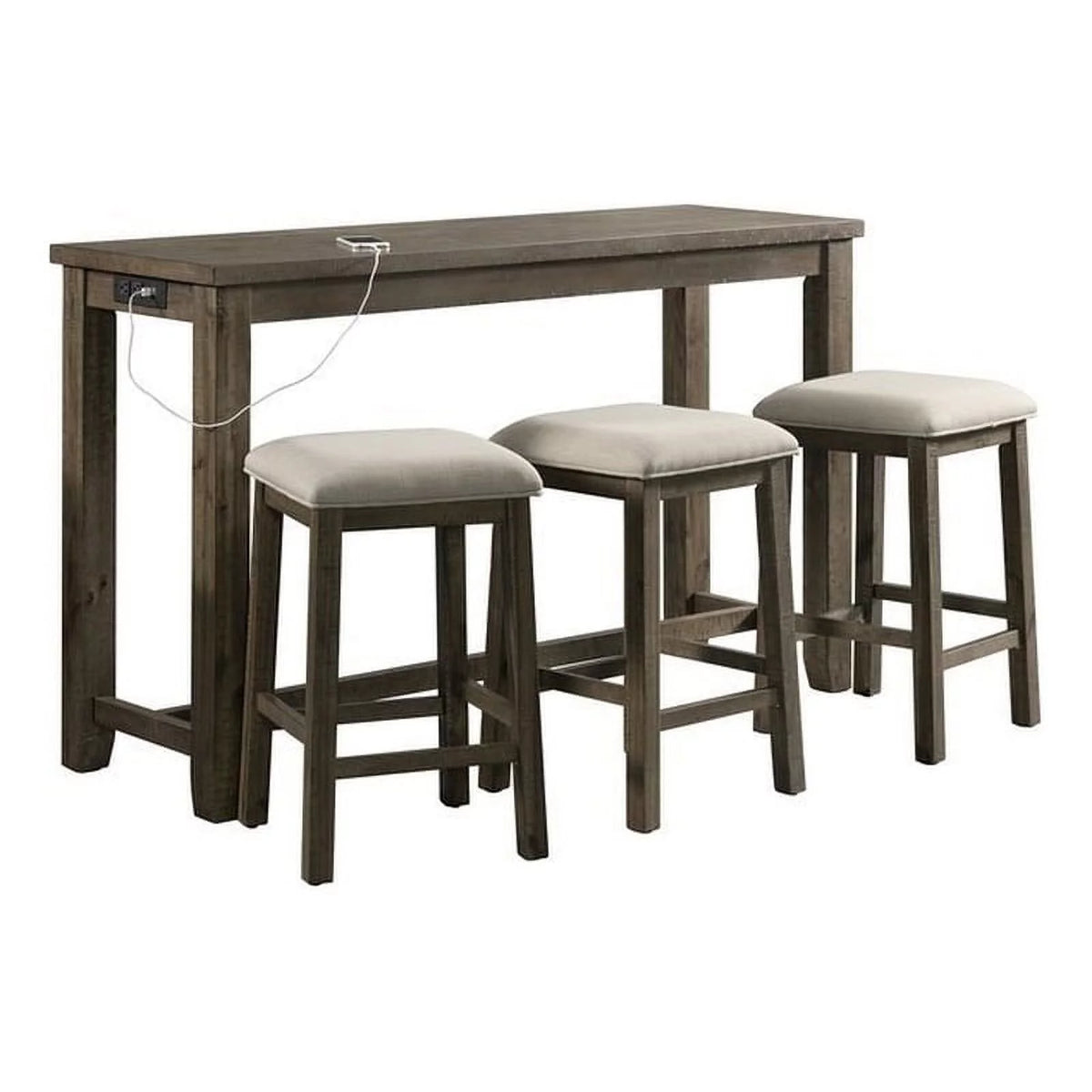 Wood Gray Bar Table Set T930