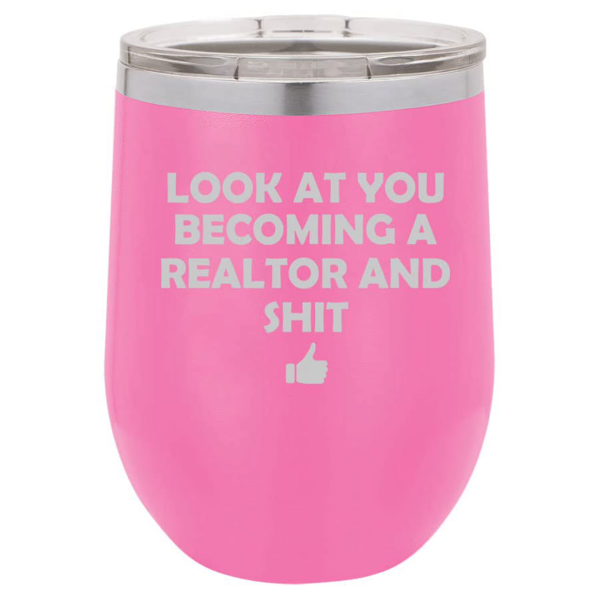 12 oz Double Wall Vacuum Insulated Stainless Steel Stemless Wine Tumbler Travel Mug With Lid J943