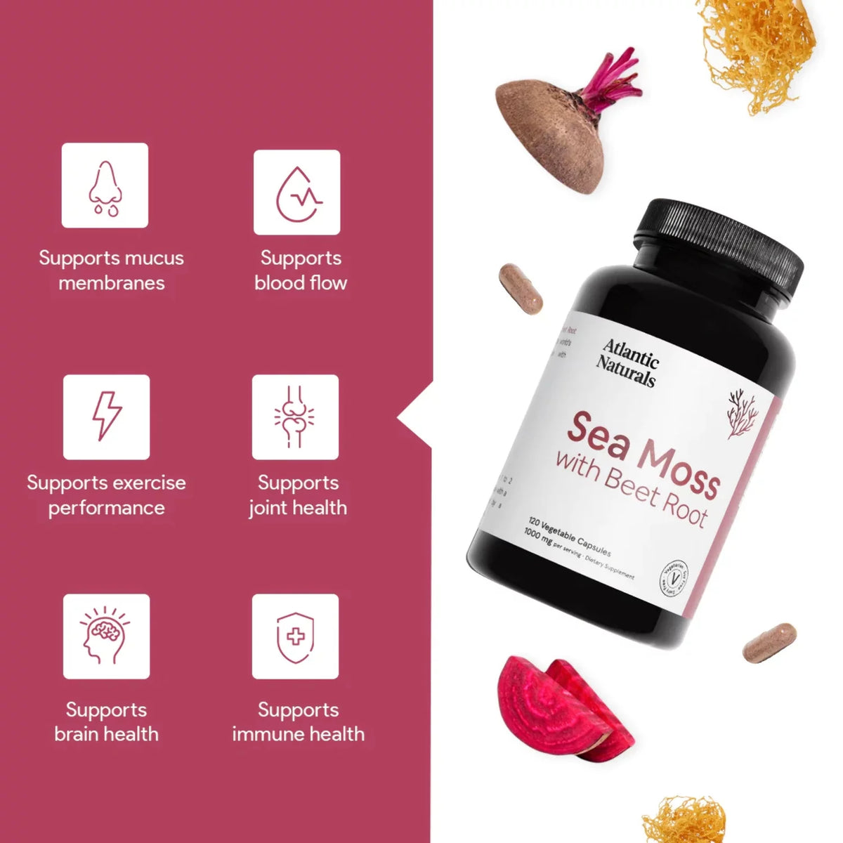 Organic Sea Moss with Beet Root Capsules P58648