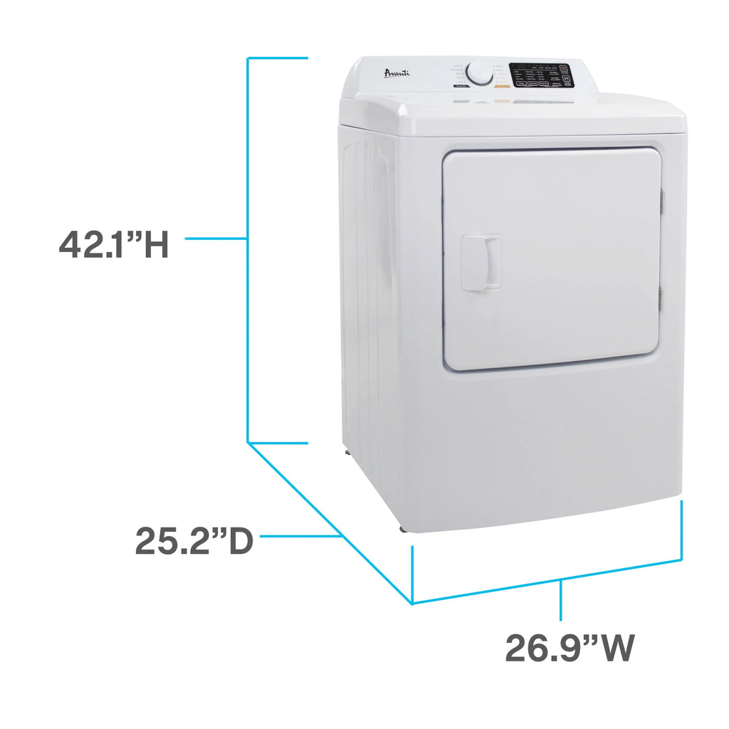 Front Load Electric Clothes Dryer 7.0 Cu. ft. White J611