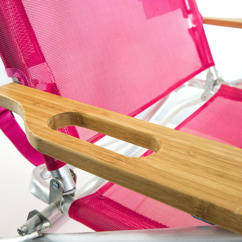 Light Aluminum Multi-Position Reclining Beach Chair, Pink 2 Pack Y15735