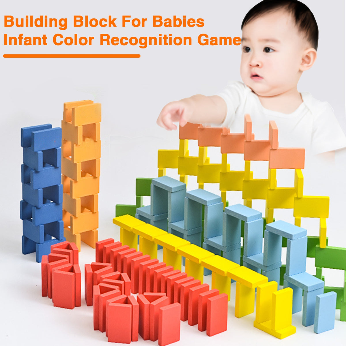 120Pcs Wooden Domino Building Block Kit A620452