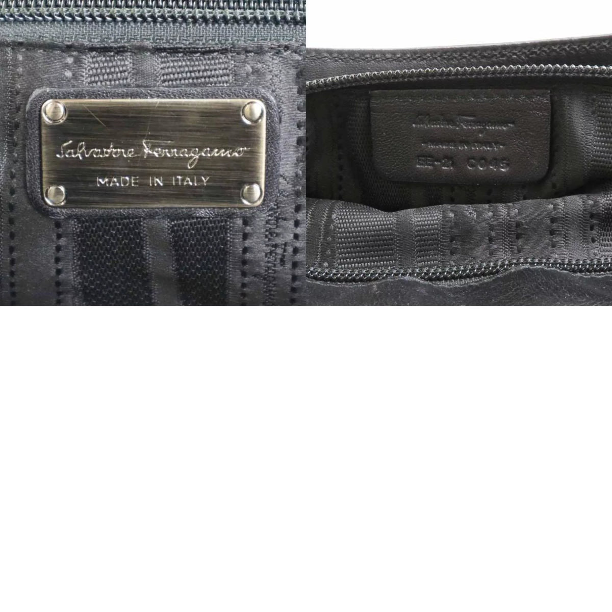 Pre-Owned Black Leather Handbag X763