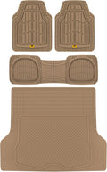 3-Piece Deep Dish Rubber Car Floor Mats with Trunk Cargo Liner Y128