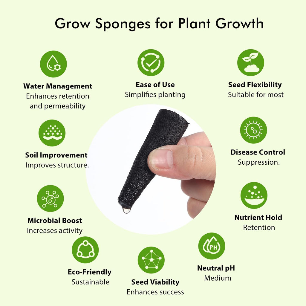 50 Pack Hydroponic Grow Sponges Seed Starter Pods G101