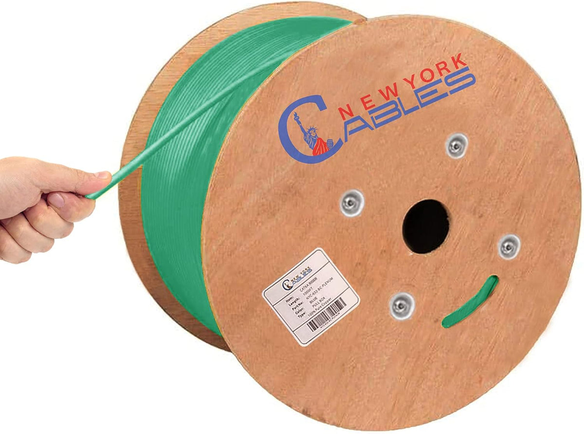 Cat6a Plenum Bulk Ethernet Cable 1000ft Red H985048