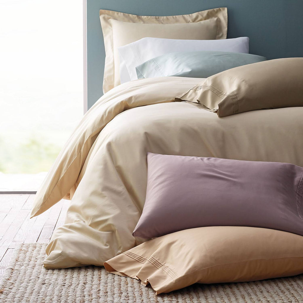 Pearl Gray Solid Egyptian Cotton Sateen Oversized Queen Duvet Cover N501422