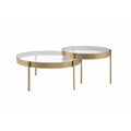 2-Piece Round Glass Top Nesting Tables G627