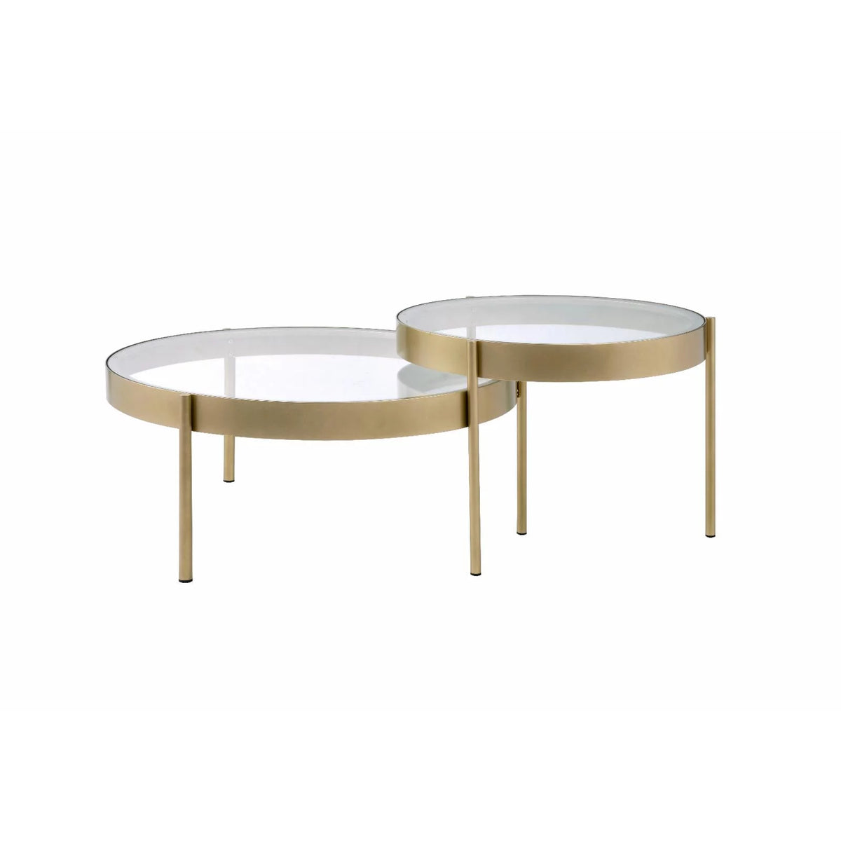 2-Piece Round Glass Top Nesting Tables G627