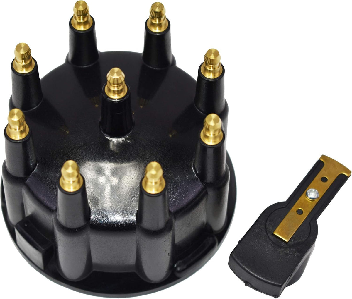 Black Distributor Cap and Rotor Kit 8-Cylinder D442
