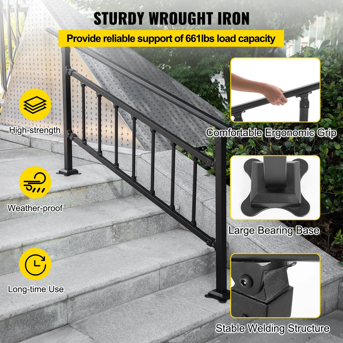 Black Handrail Stair Railing Kit L551131
