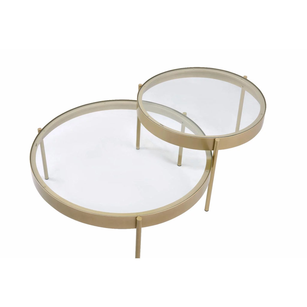 2-Piece Round Glass Top Nesting Tables G627