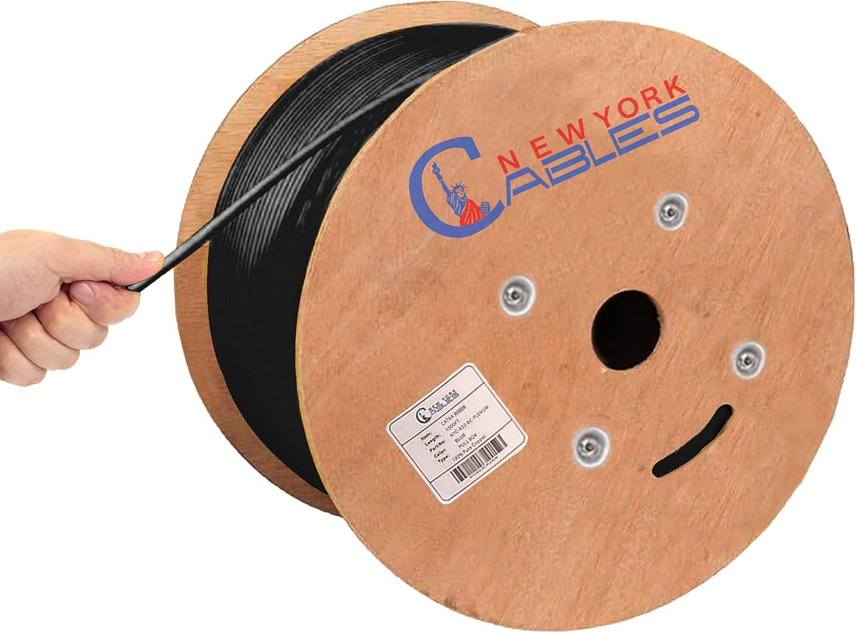 Cat6a Plenum Bulk Ethernet Cable 1000ft Red H985048