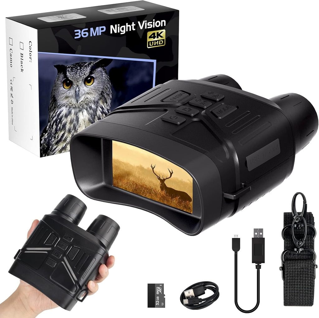 Night Vision Binoculars Goggles with 3'' Screen Rechargeable Lithium Battery F831