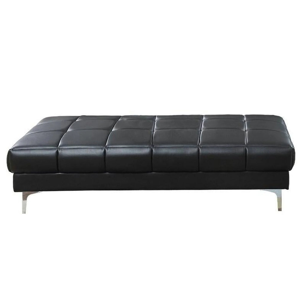 Black Bonded Leather Extra Large Ottoman Z557495