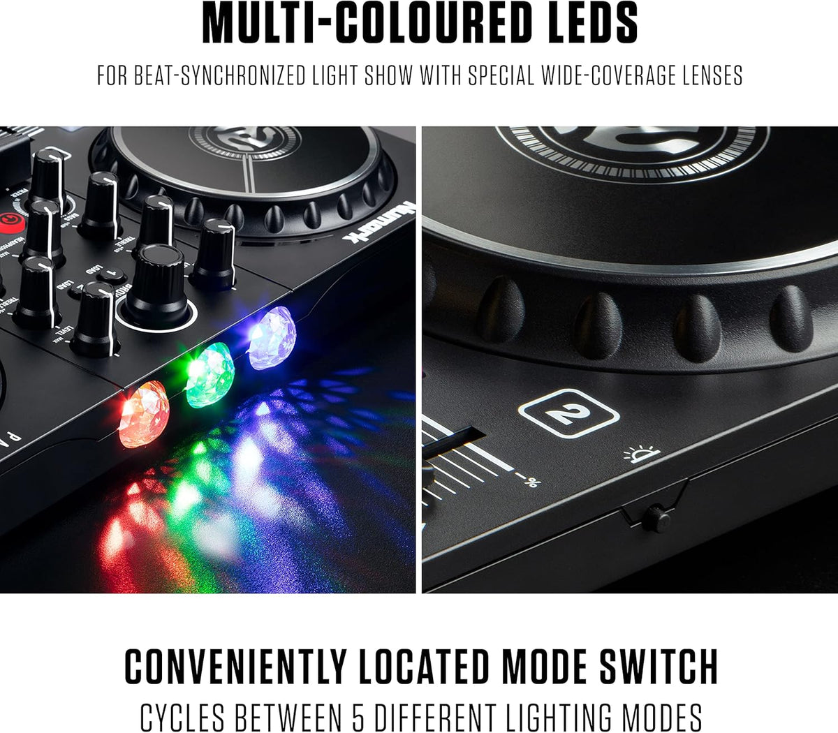 DJ Controller, DJ Headphones, DJ Monitor Speakers with Party Lights M213