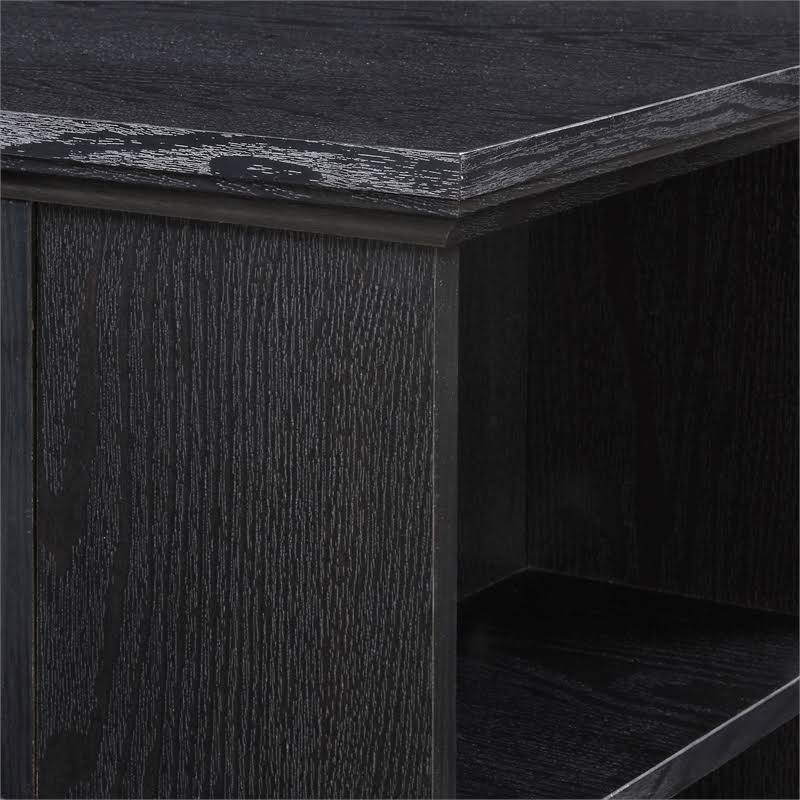 Black Wood TV Console with Storage N885195