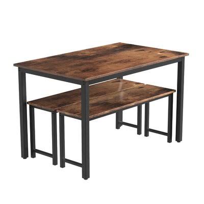 4 - Person Dining Set Distressed Brown Black P728