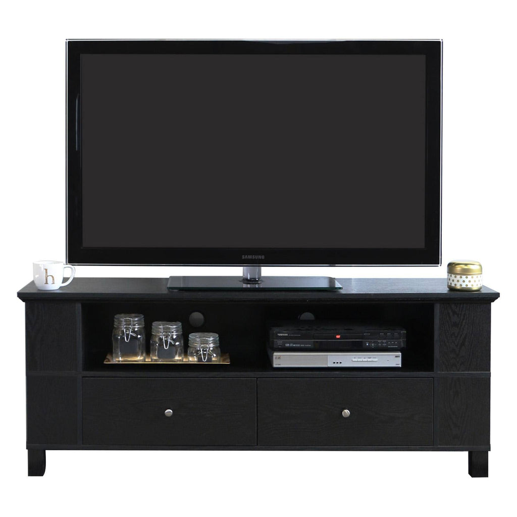 Black Wood TV Console with Storage N885195