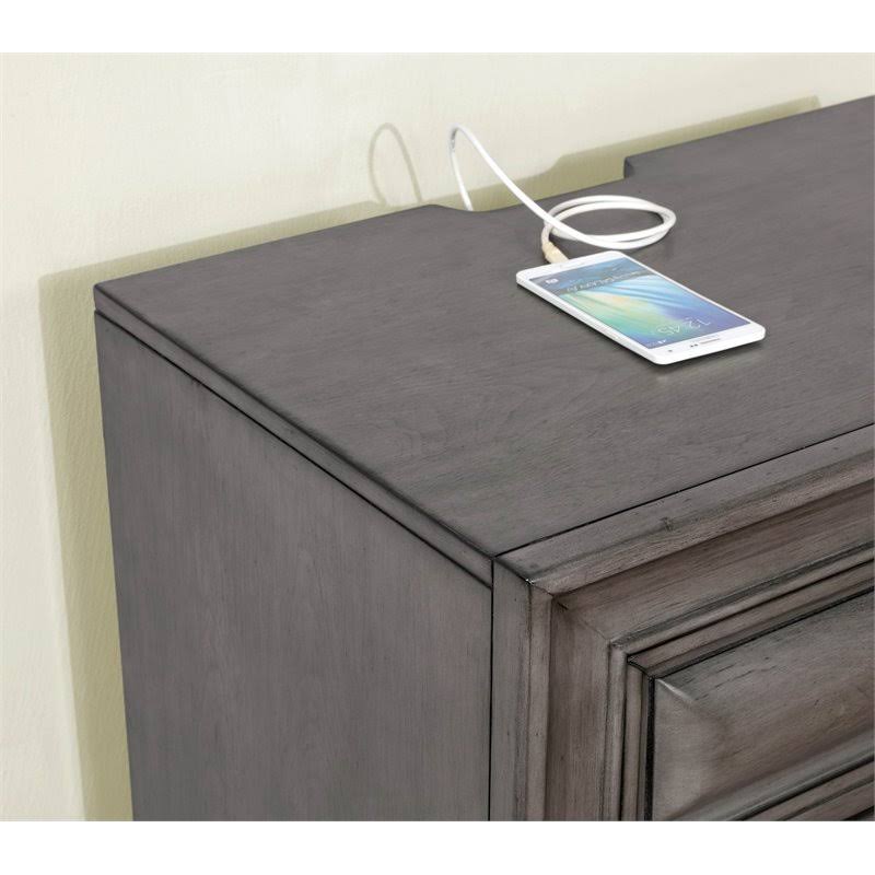 Gray Solid Wood 3-Drawer Nightstand Z75911