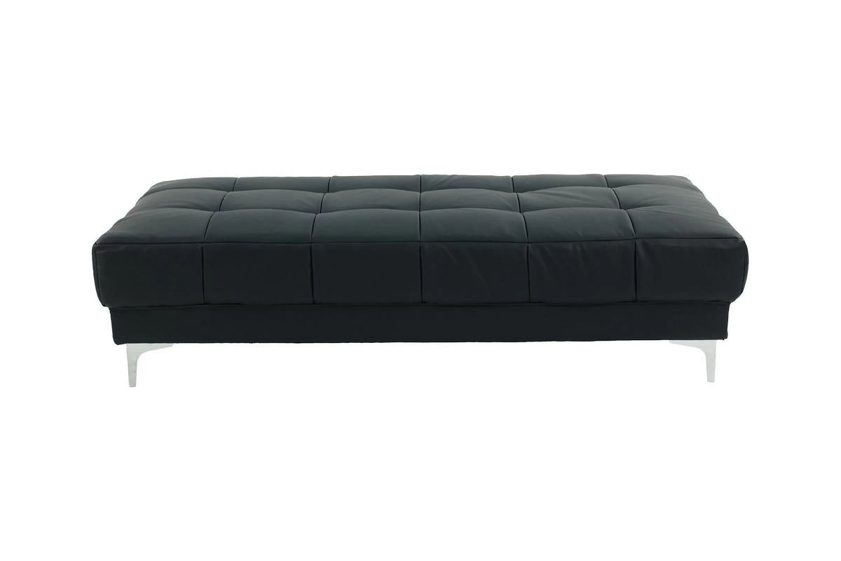 Black Bonded Leather Extra Large Ottoman Z557495