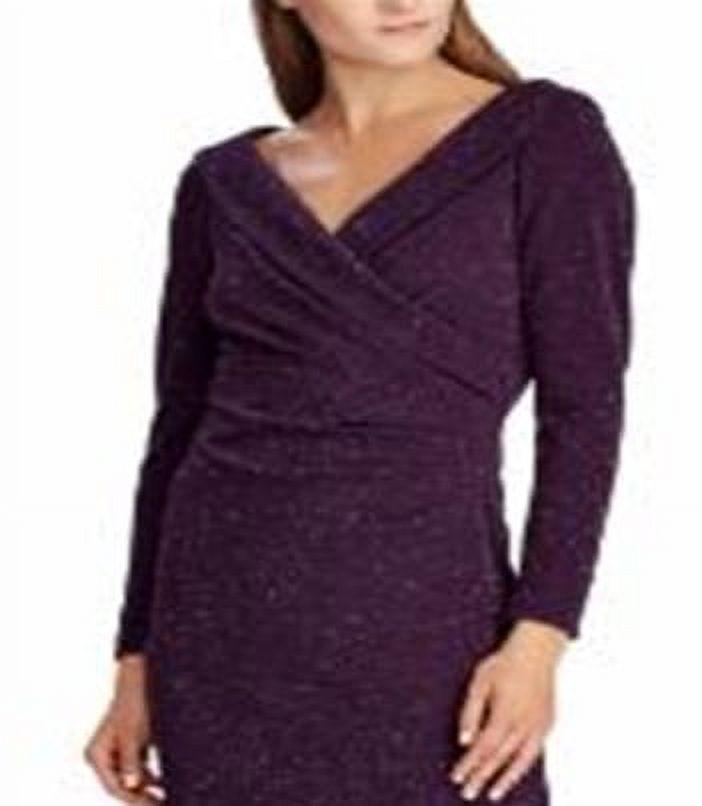 Purple Surplice Dress Size 14 Petite F45772