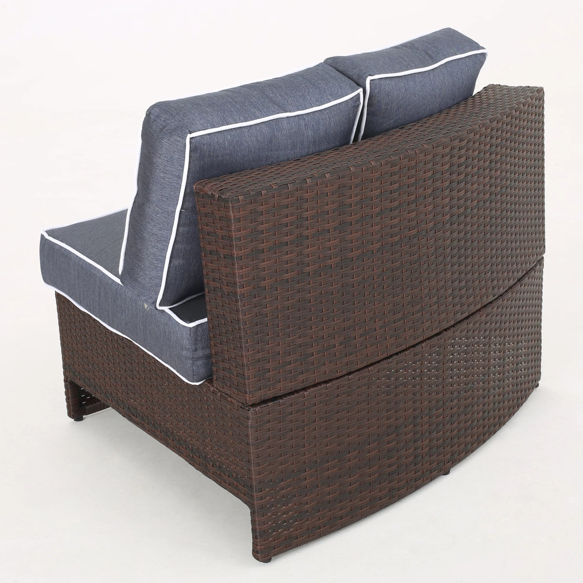 5 Piece Outdoor Wicker Seating Set with Ottoman and Cushions N8203
