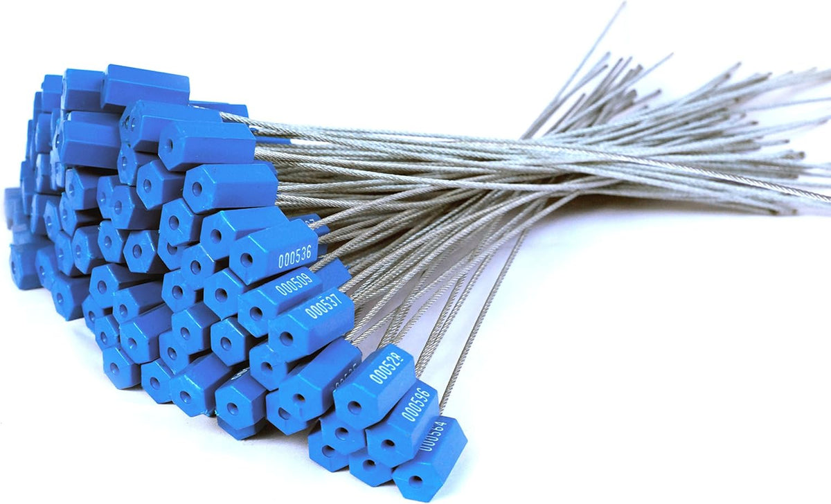 100 Pc Numbered Steel Cable Seals Tamper Evident Container Seals G278580