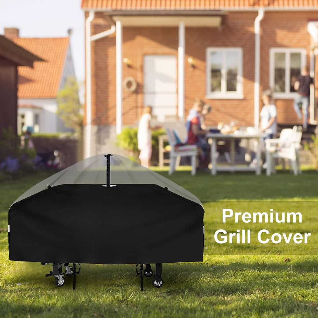 Black 600D Waterproof Griddle Cover with Support Pole J82211