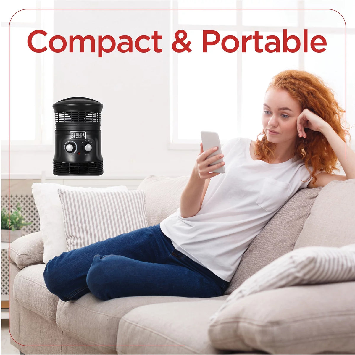1,500-Watt-Max Portable 360° Surround Fan Heater with Thermostat D113212