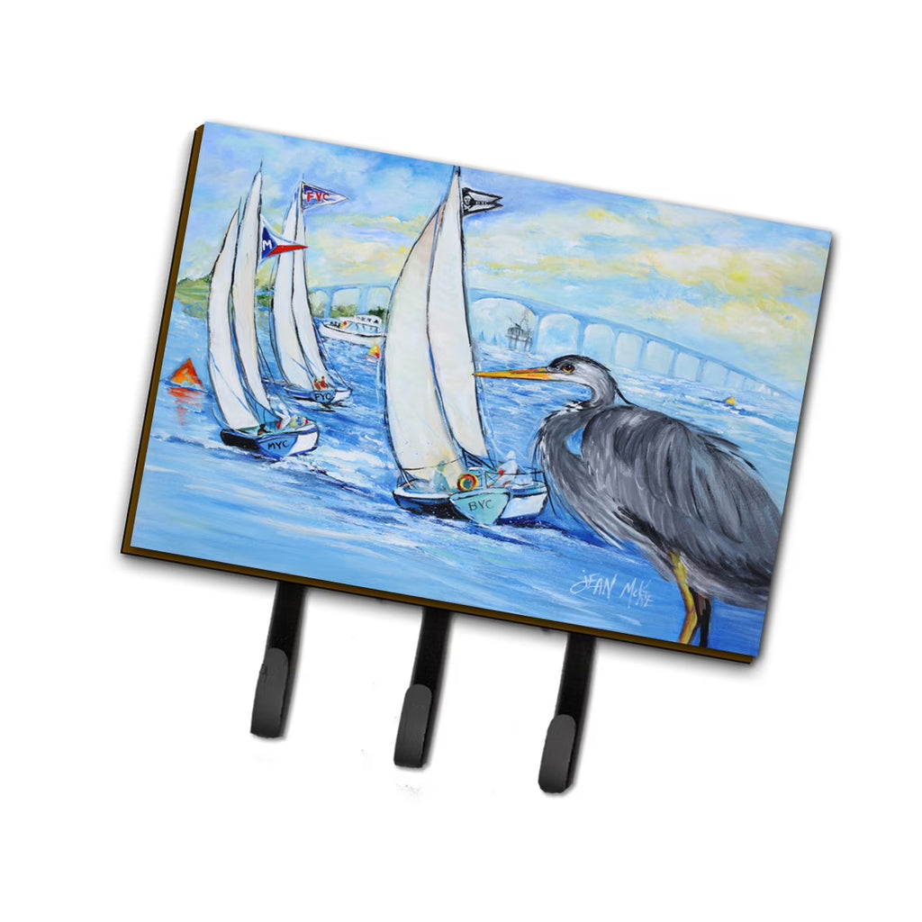 Blue Heron Sailboats Dog River Bridge Leash or Key Holder, Triple O4554