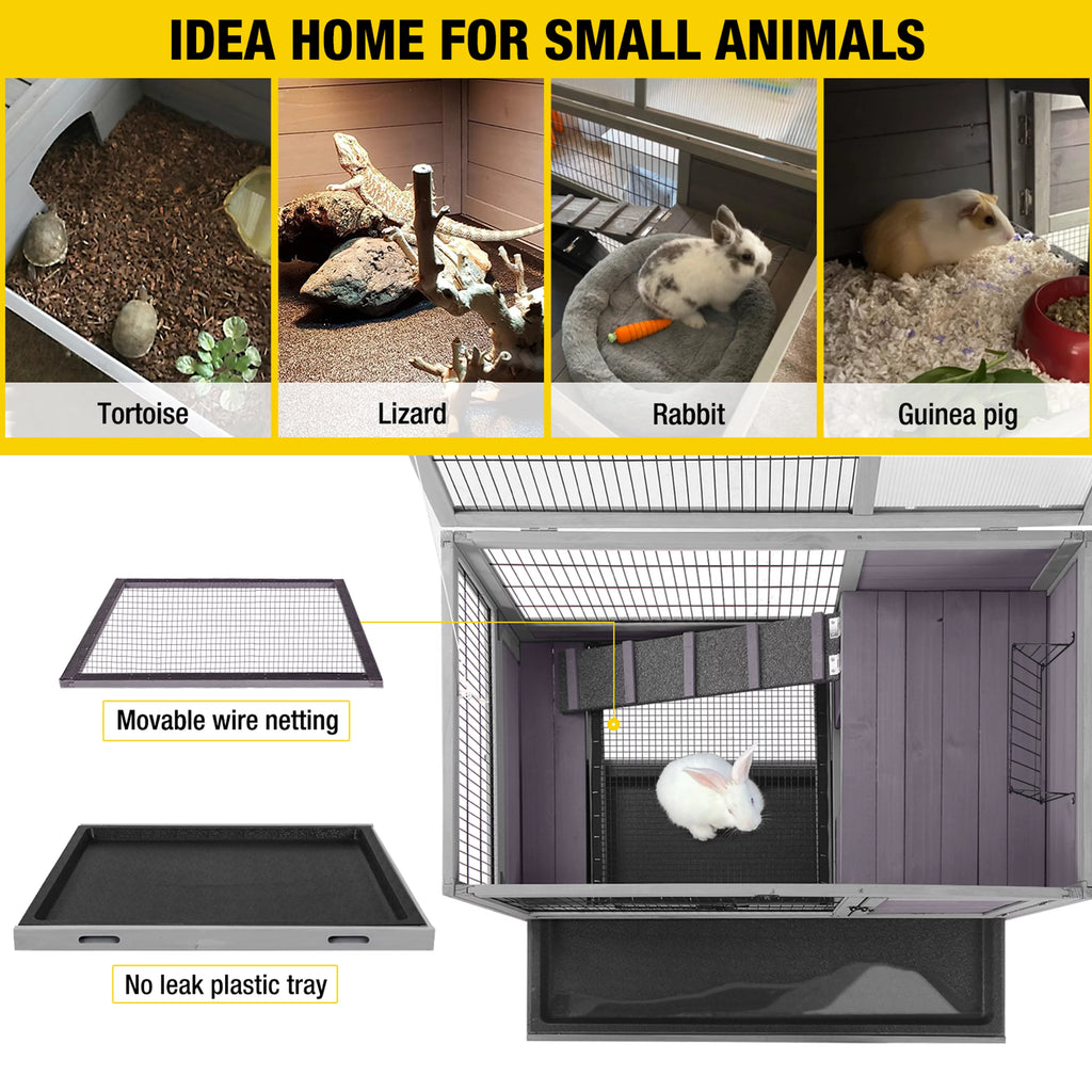 Rabbit Hutch Guinea Pig Cage with Tray U4500