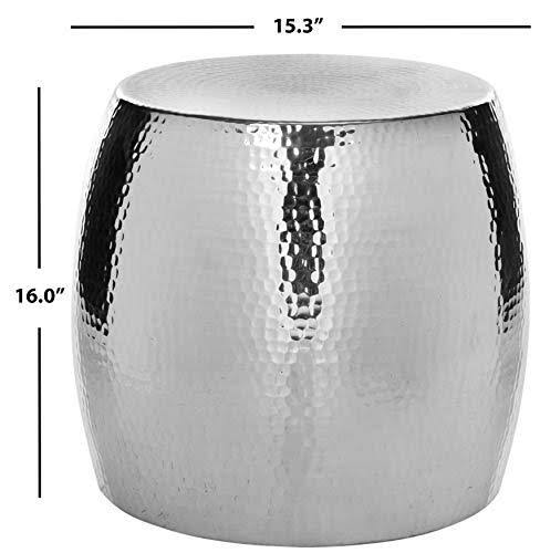 Silver Round Hammered Stool D70595