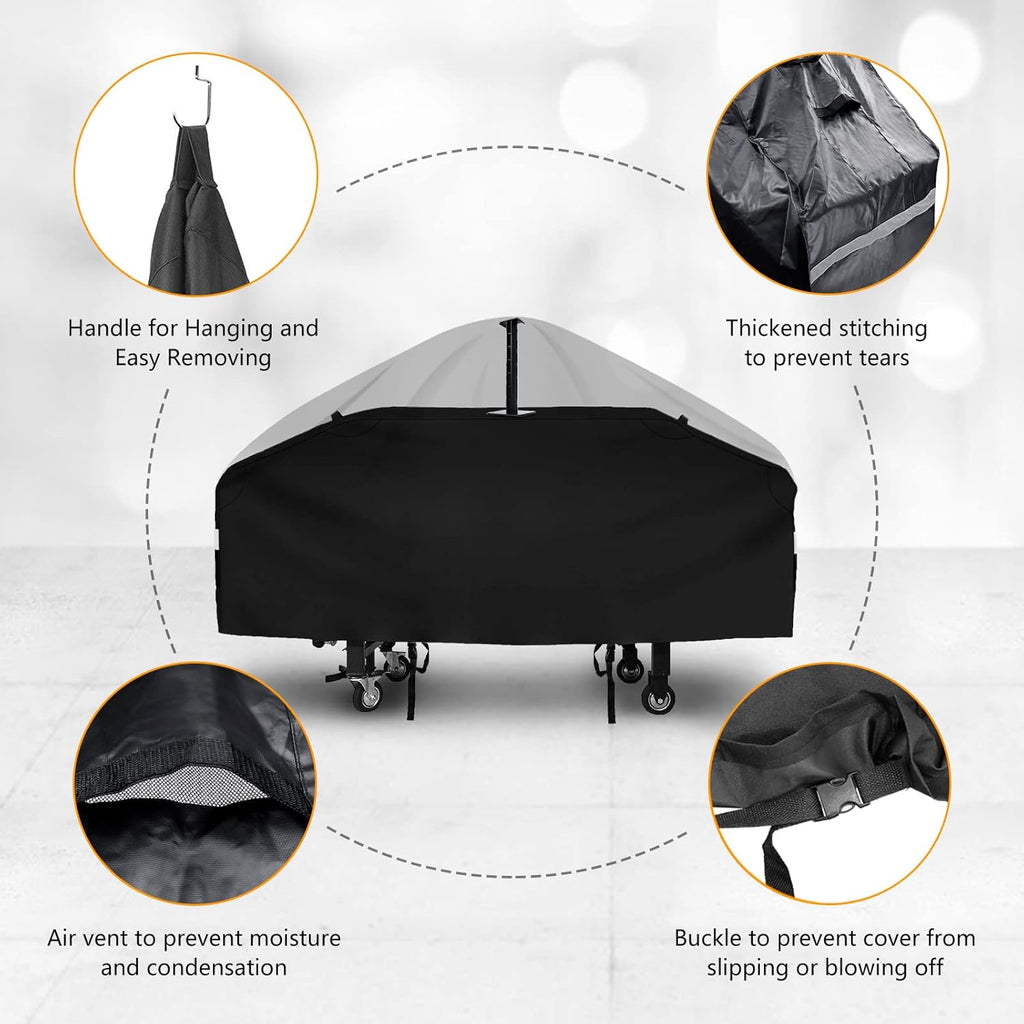 Black 600D Waterproof Griddle Cover with Support Pole J82211