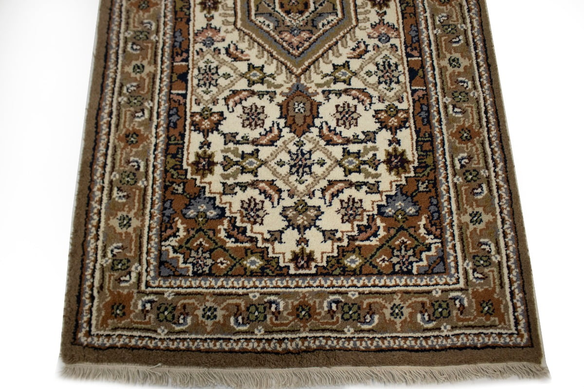 Cream Floral Tribal Oriental Rug Y721