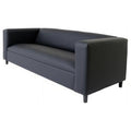Black Faux Leather Sofa W431