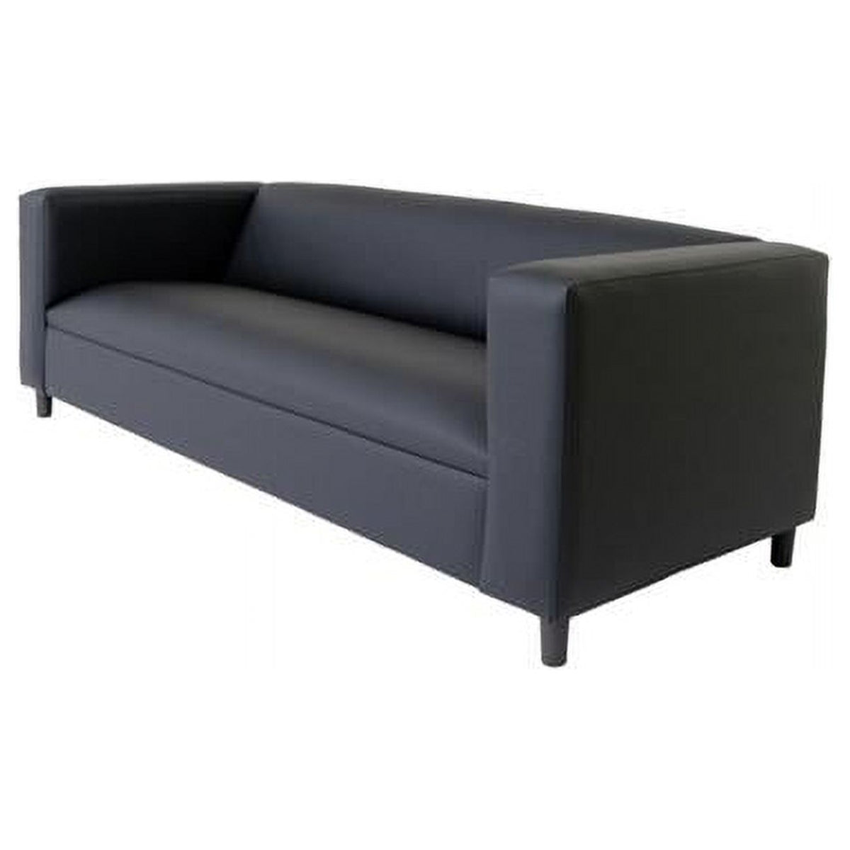 Black Faux Leather Sofa W431