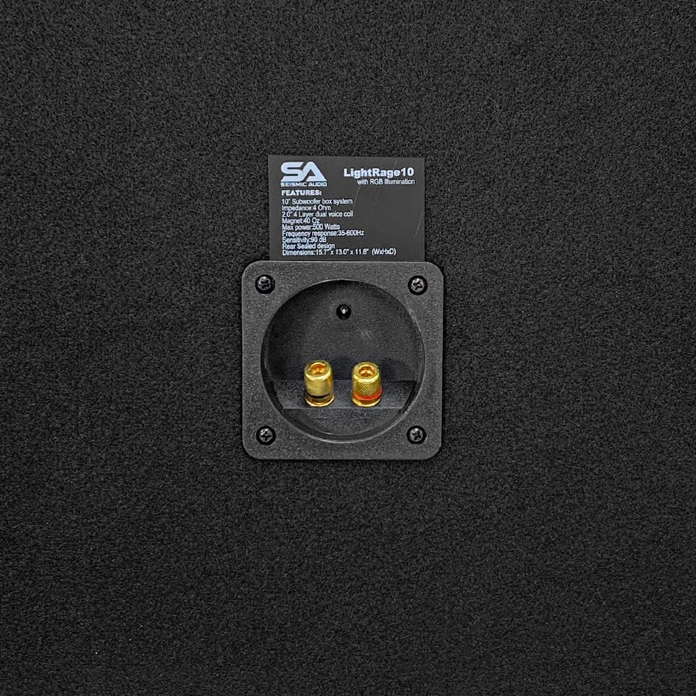 10 Inch 500 Watt Car Audio Subwoofer Enclosure with RGB Illumination E21540