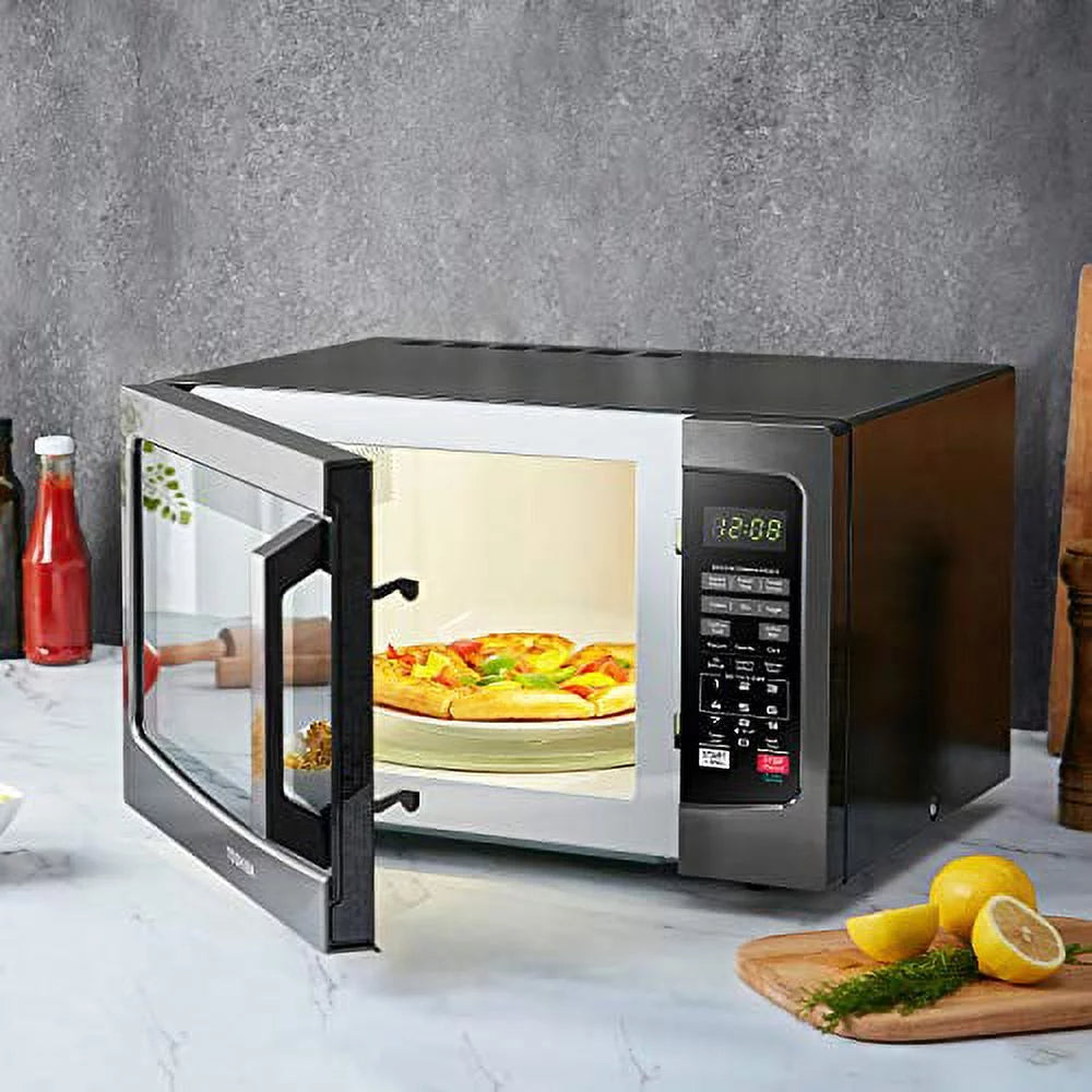1.2 Cu.ft 1100W Black Stainless Steel Microwave Oven T4448