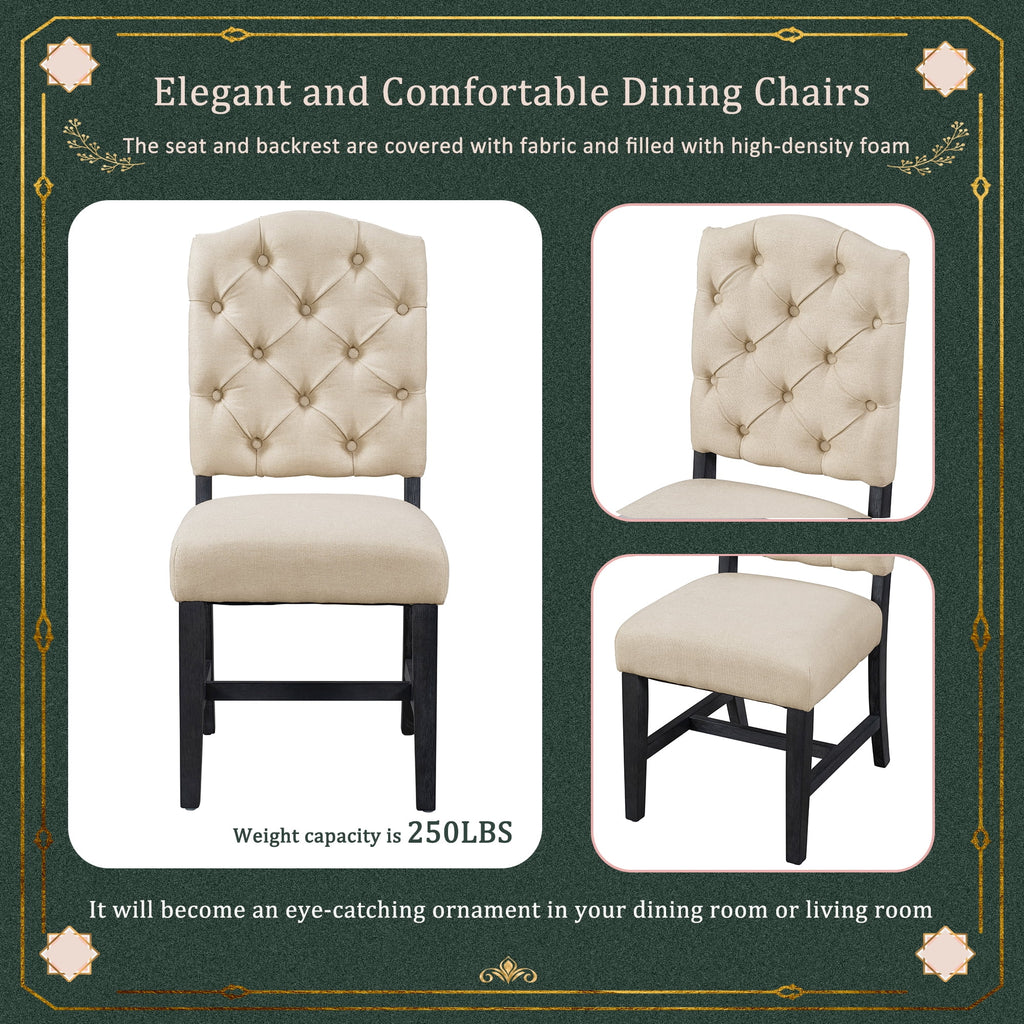 Extendable Dining Table Set with 4 Upholstered Chairs S782