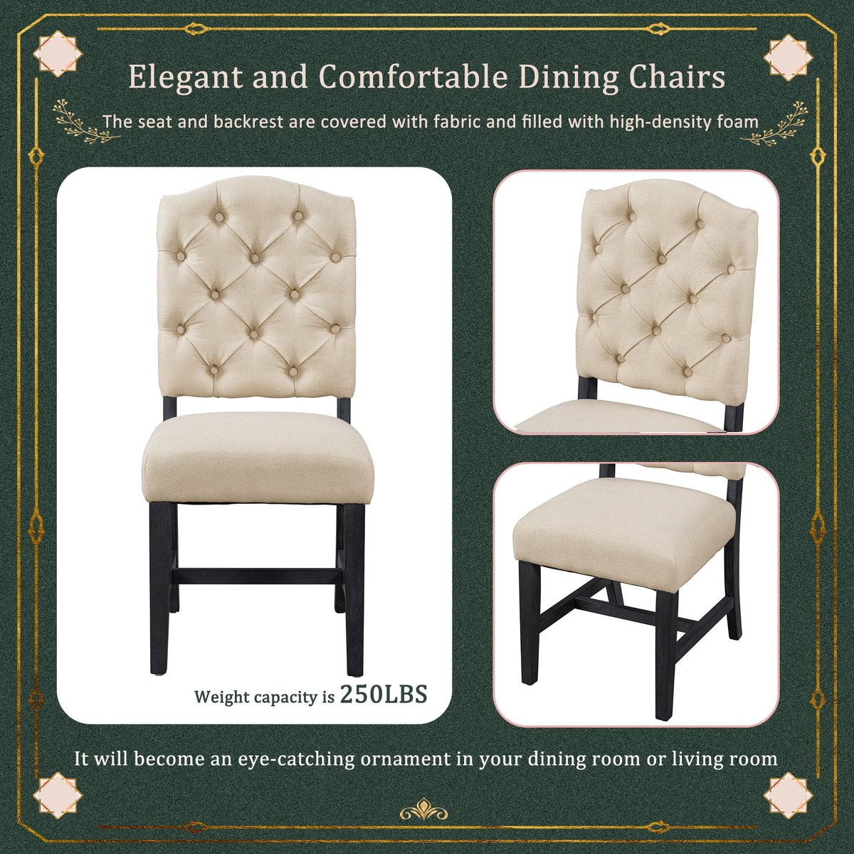 Extendable Dining Table Set with 4 Upholstered Chairs S782