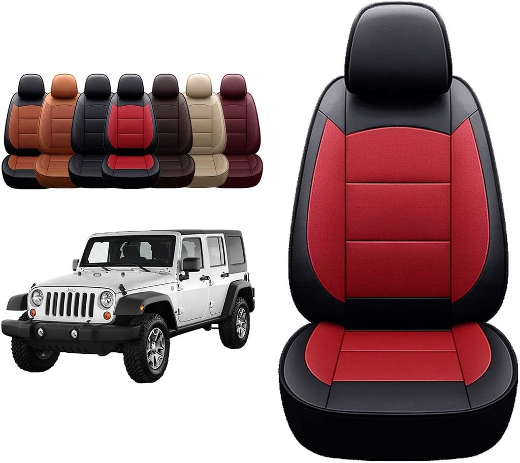Black Leather Seat Covers for Wrangler JK 4-Door Q9551