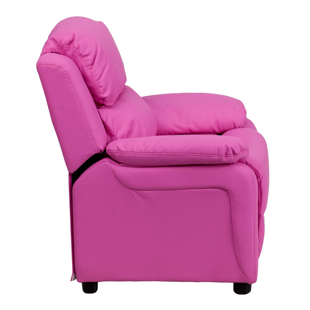 Purple Vinyl Kids Recliner with Storage Arms E381
